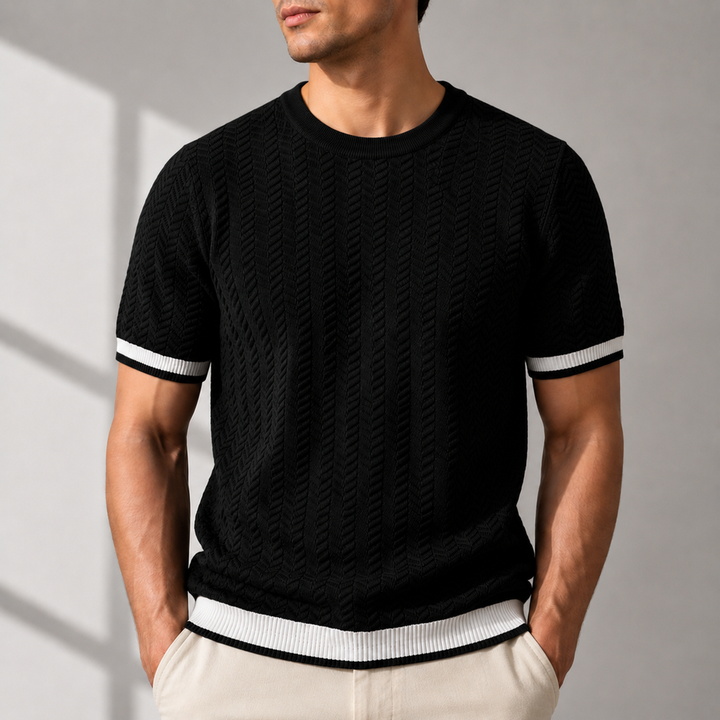 Reagan - Maglione in Maglia a Trama Ruvida a Maniche Corte