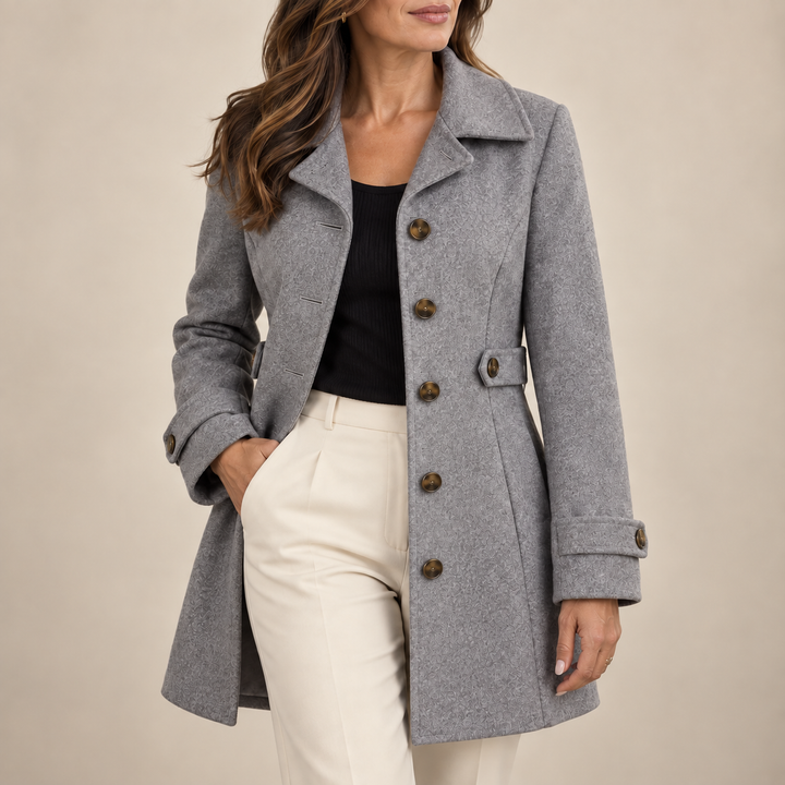 Rizzie - Cappotto Lungo Con Rever a Scanalatura E Chiusura a Bottoni