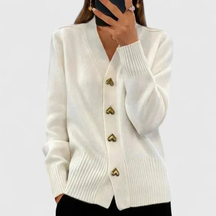 Lyddia - Cardigan Con Bottoni a Forma di Cuore