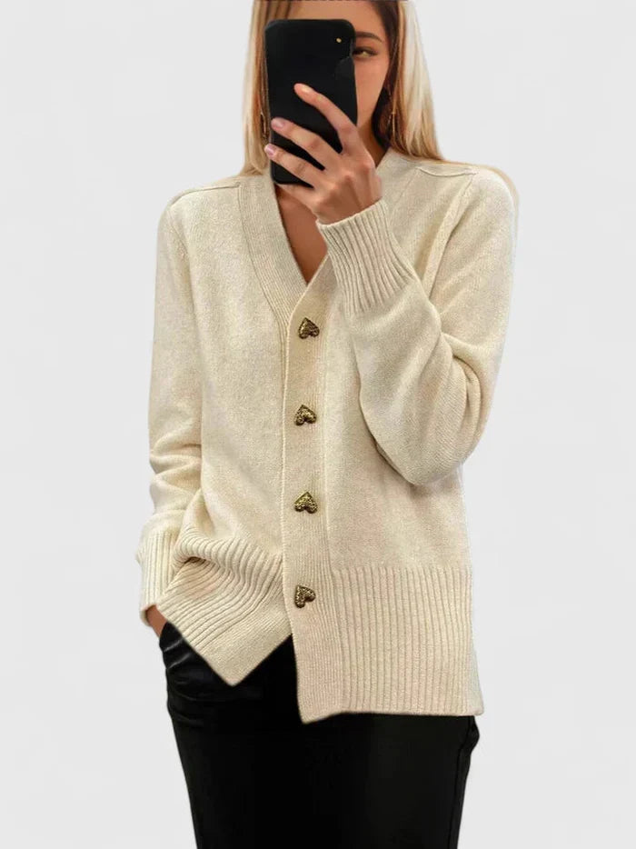 Lyddia - Cardigan Con Bottoni a Forma di Cuore
