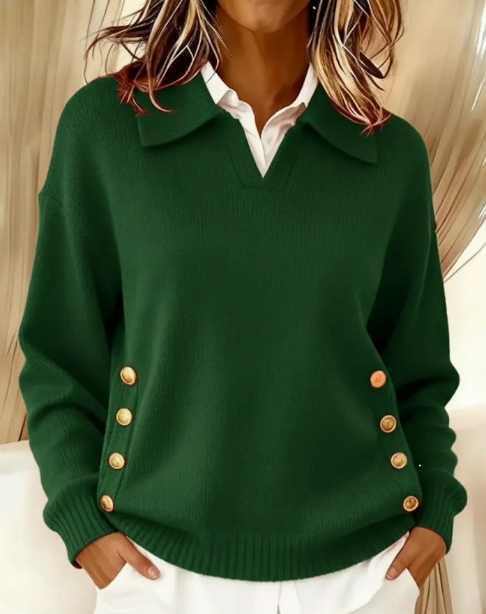 Telina - Maglione Lavorato a Maglia Con Maniche Lunghe E Scollo a V