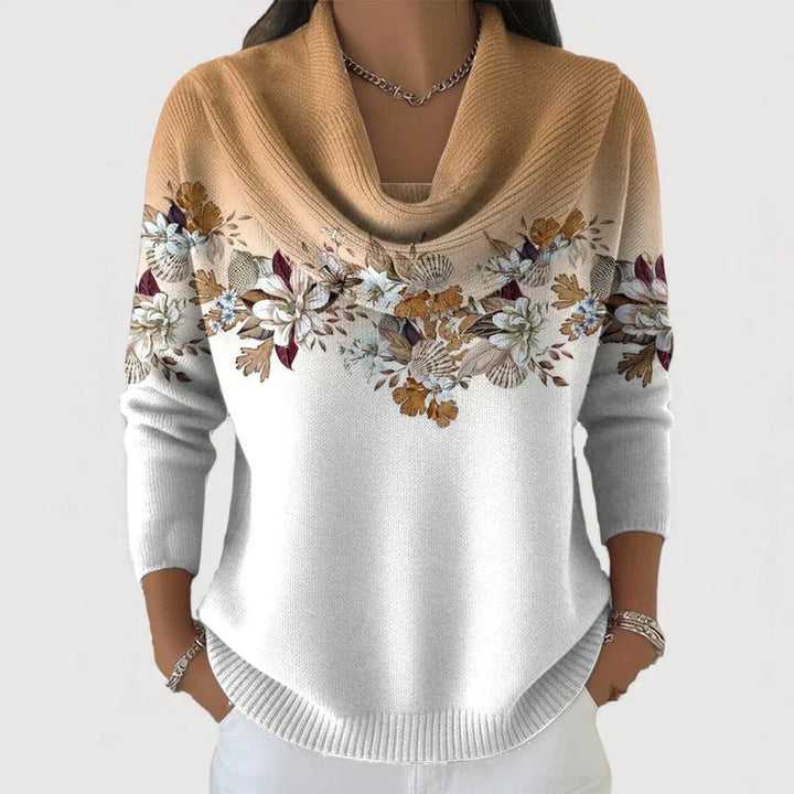 Sabatina - Maglione a Motivi Floreali Con Collo Morbido