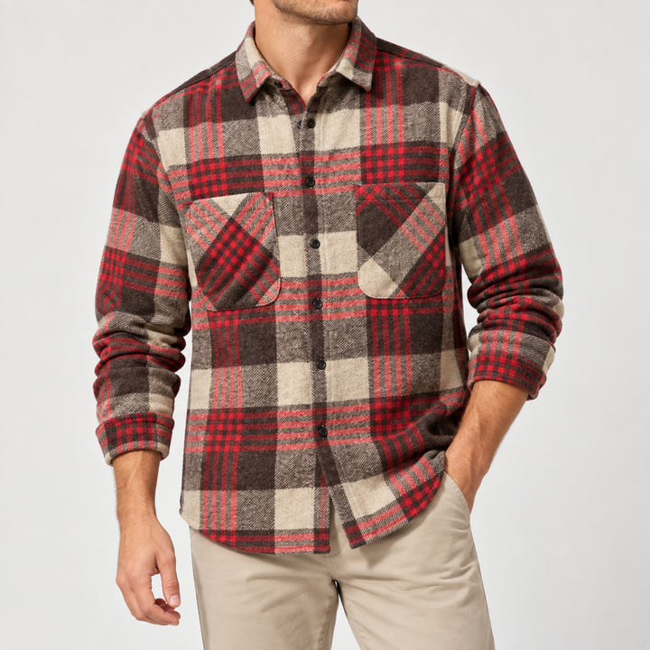 Joman - Camicia a Maniche Lunghe a Quadri Con Bottoni