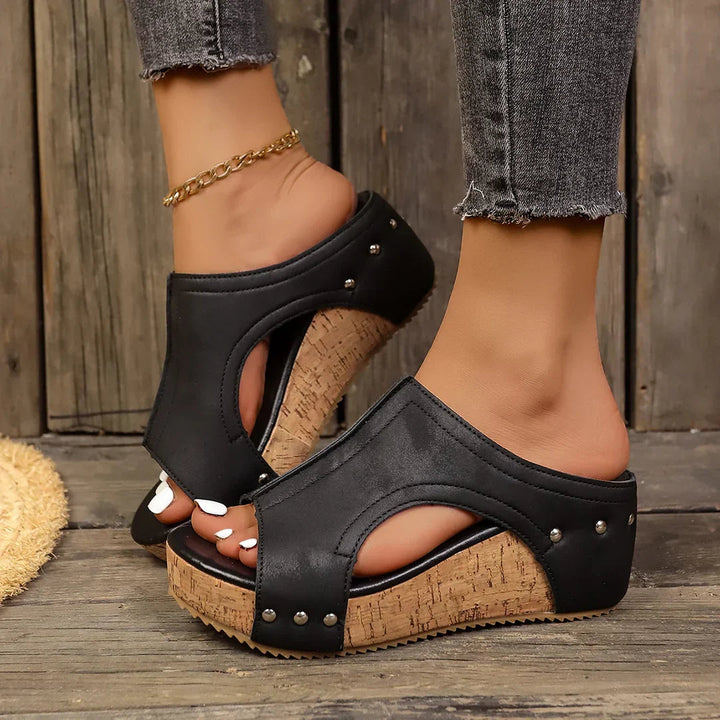 Margo - Eleganti Sandali Con Zeppa e Tomaia Traforata