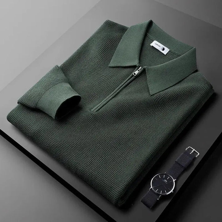 Clifford - Maglione in Maglia Con Colletto E Zip a Un Quarto