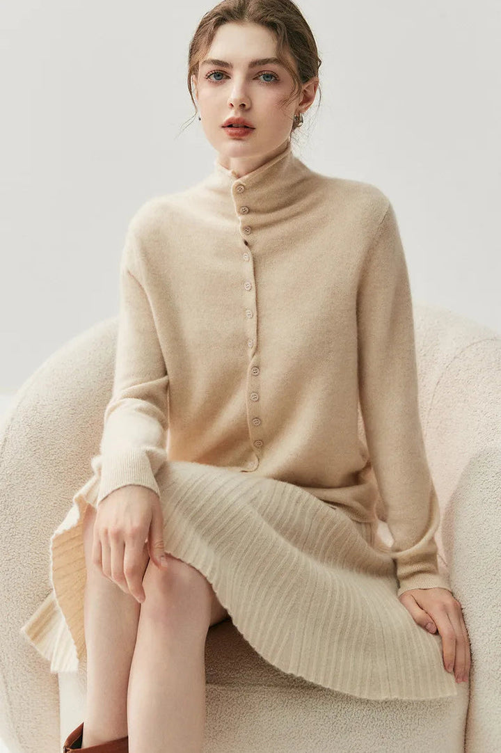 Areum - Cardigan in Cashmere a Maniche Lunghe Con Bottoni