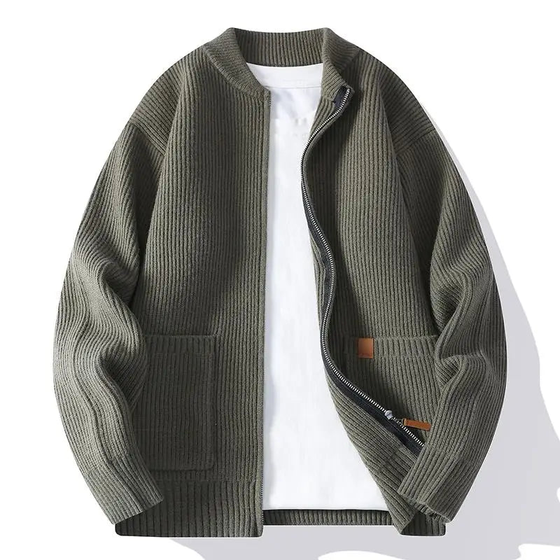 Jorje - Cardigan in Maglia a Coste Con ZIP