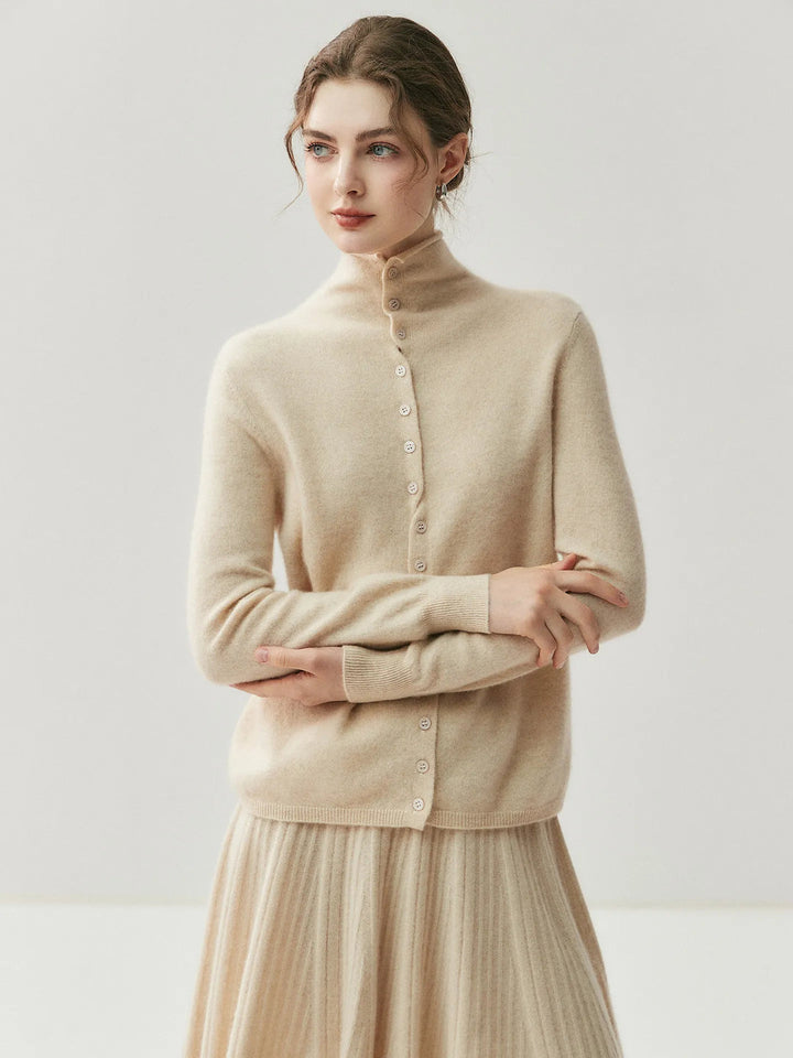 Areum - Cardigan in Cashmere a Maniche Lunghe Con Bottoni