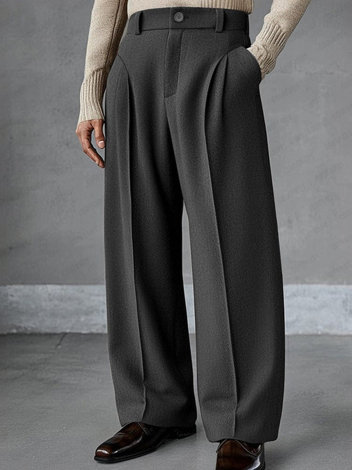 Joelina - Pantaloni Sartoriali a Vita Alta Con Pieghe E Gamba Larga