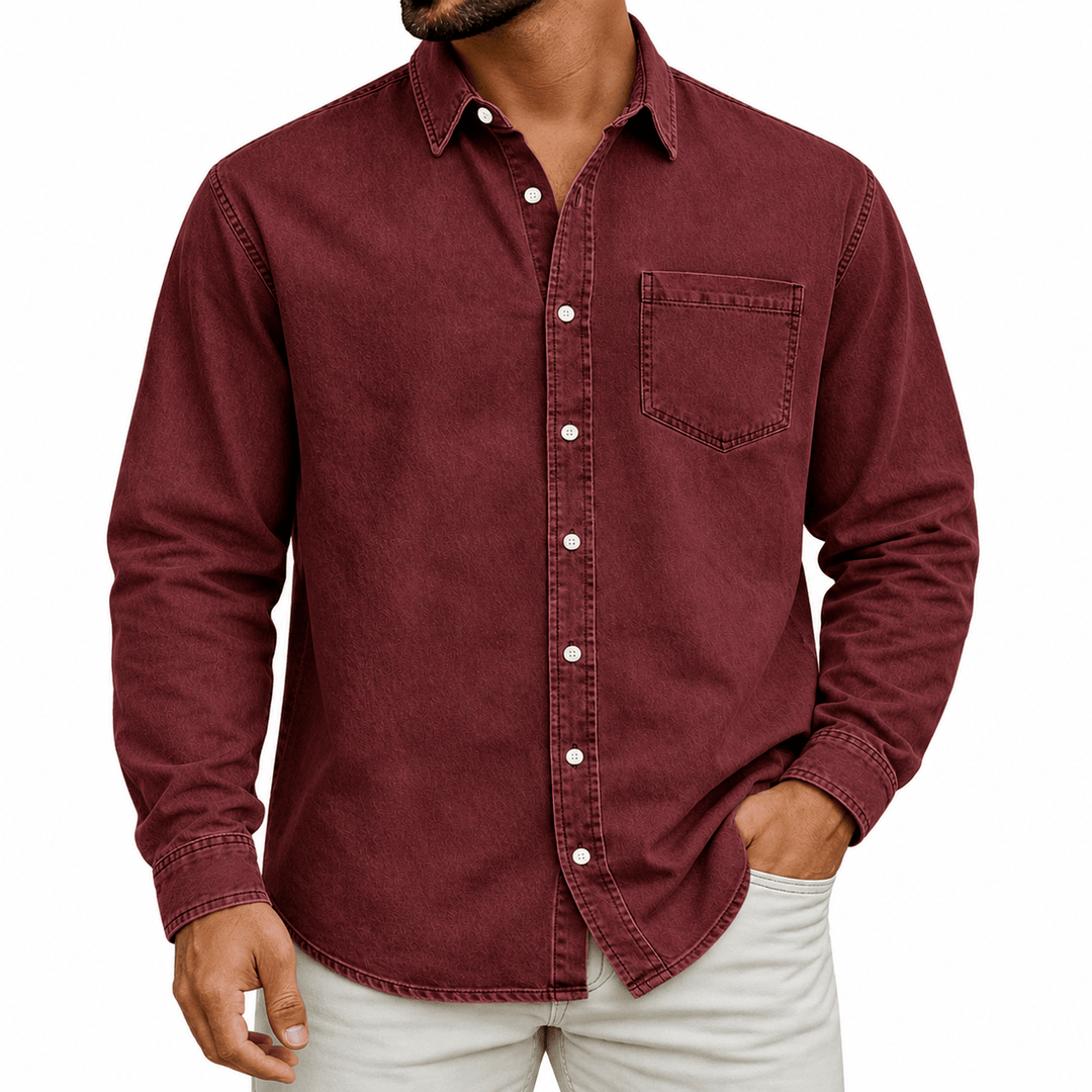 Markrem - Camicia in Denim Con Tasca Frontale