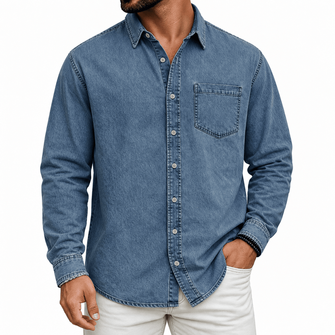 Markrem - Camicia in Denim Con Tasca Frontale