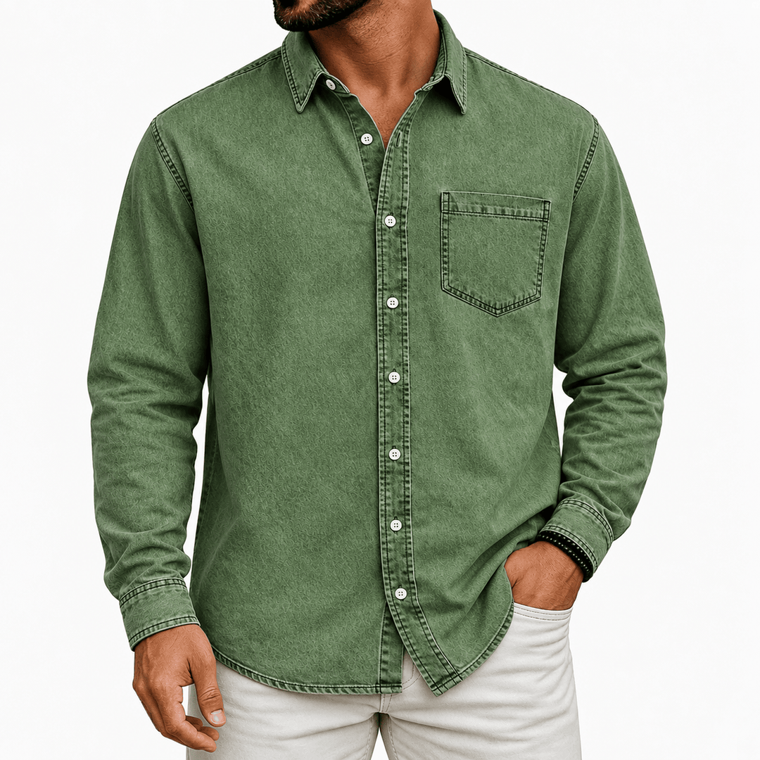 Markrem - Camicia in Denim Con Tasca Frontale