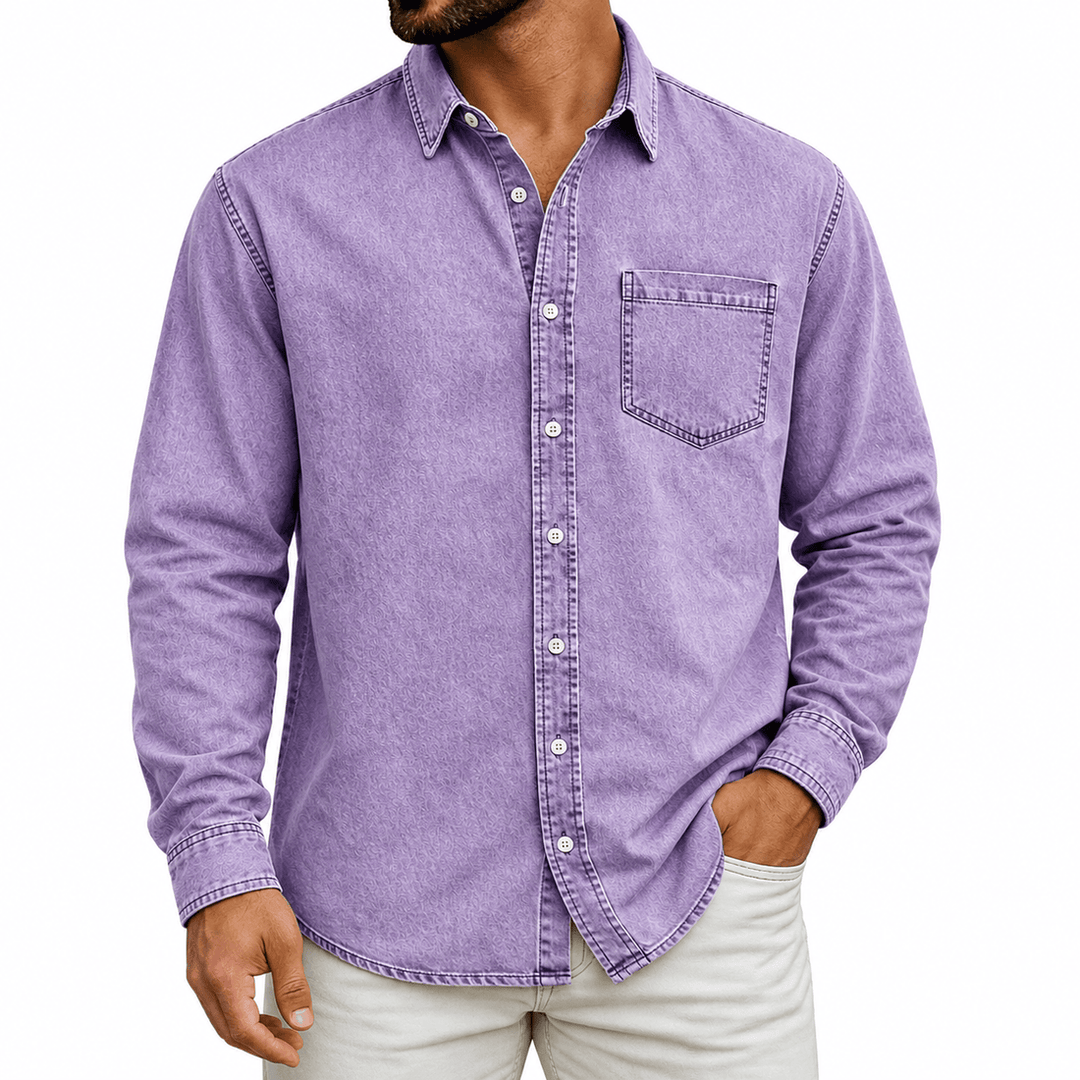 Markrem - Camicia in Denim Con Tasca Frontale