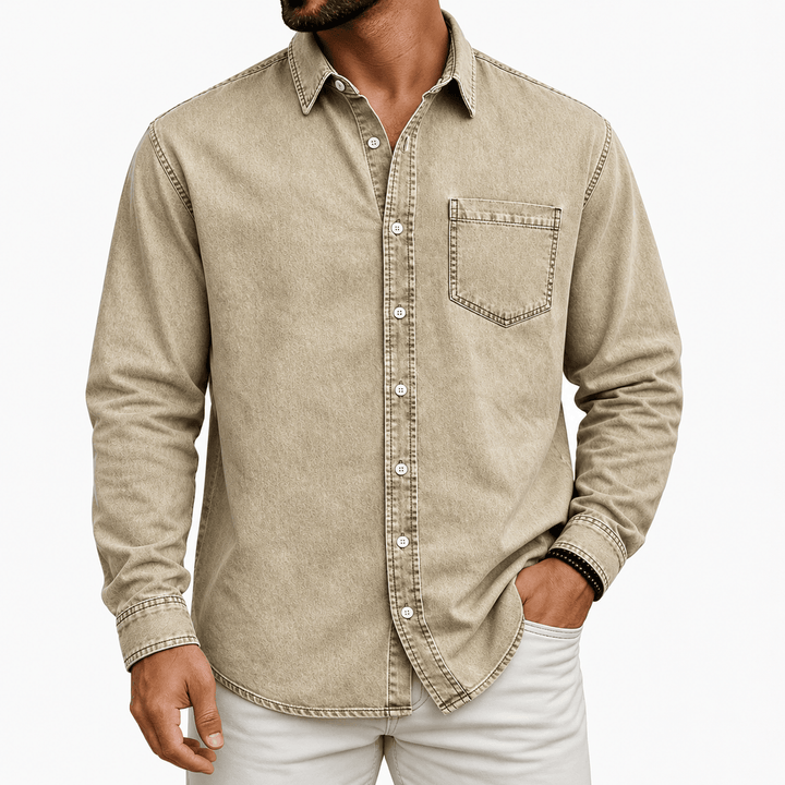 Markrem - Camicia in Denim Con Tasca Frontale