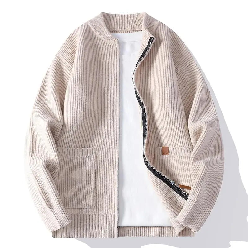 Jorje - Cardigan in Maglia a Coste Con ZIP
