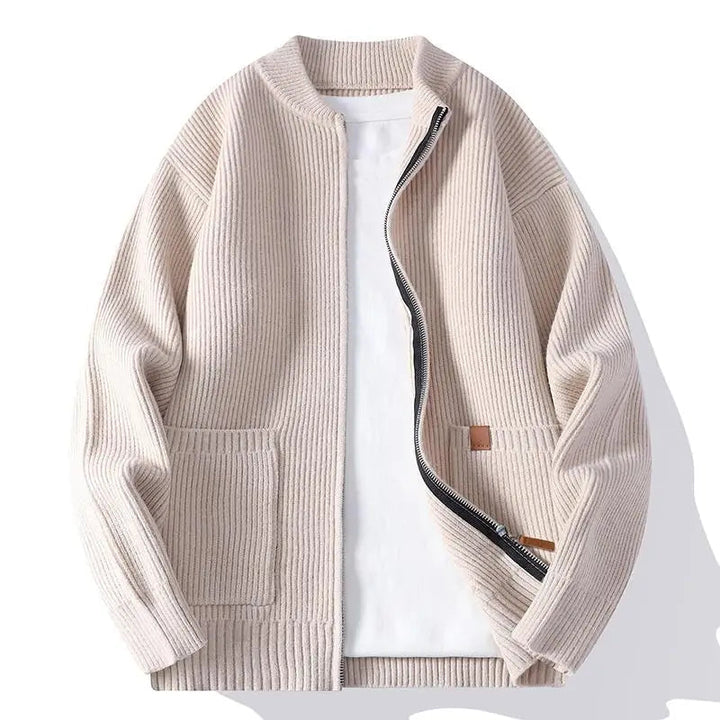 Jorje - Cardigan in Maglia a Coste Con ZIP