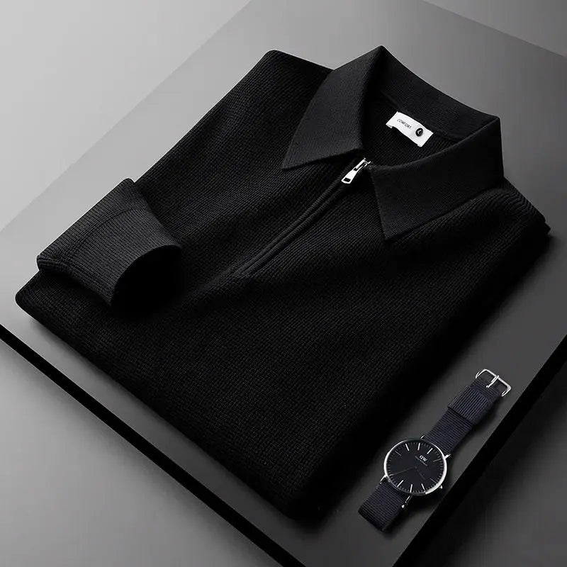 Clifford - Maglione in Maglia Con Colletto E Zip a Un Quarto