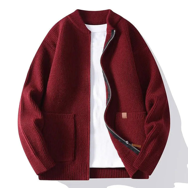 Jorje - Cardigan in Maglia a Coste Con ZIP