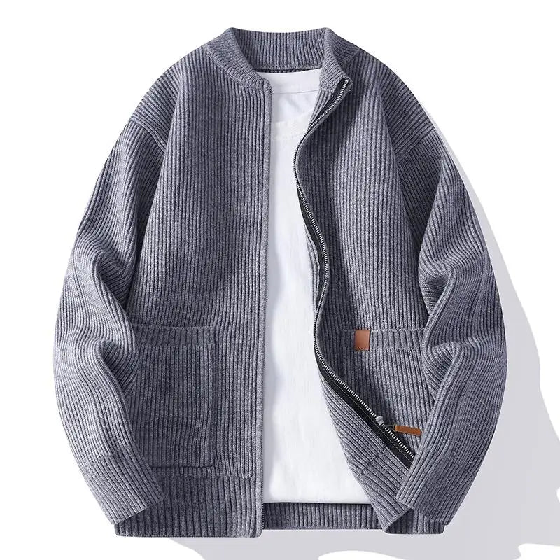 Jorje - Cardigan in Maglia a Coste Con ZIP
