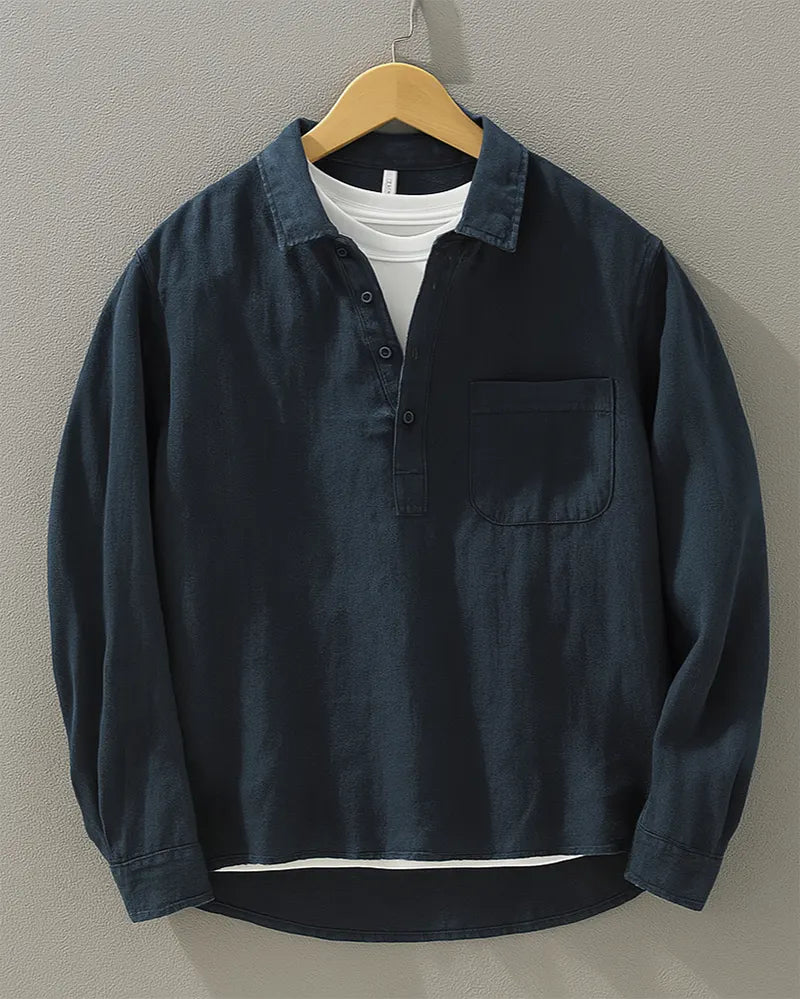 Rustam - Camicia a Maniche Lunghe Con Colletto E Tasca