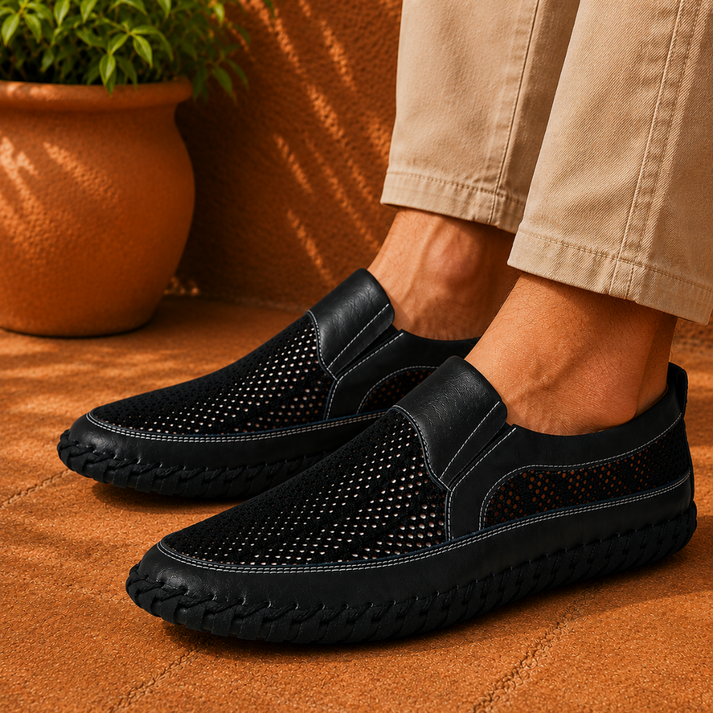 Joerg - Mocassini Slip-on in Pelle e Rete