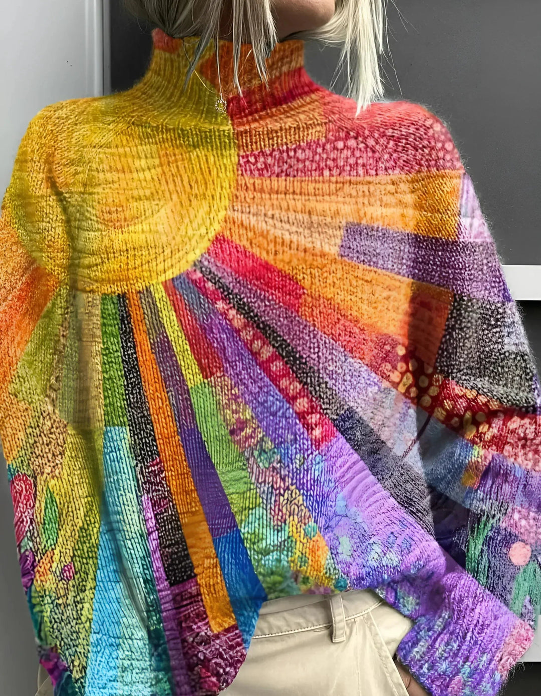 Isolina - Maglione Colorato a Collo Alto