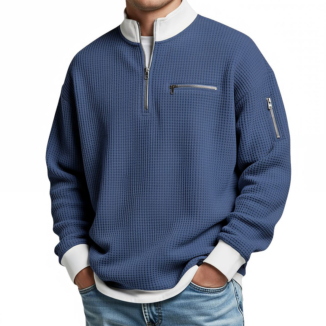 Jose - Maglione Elegante In Maglia Con Mezza Zip