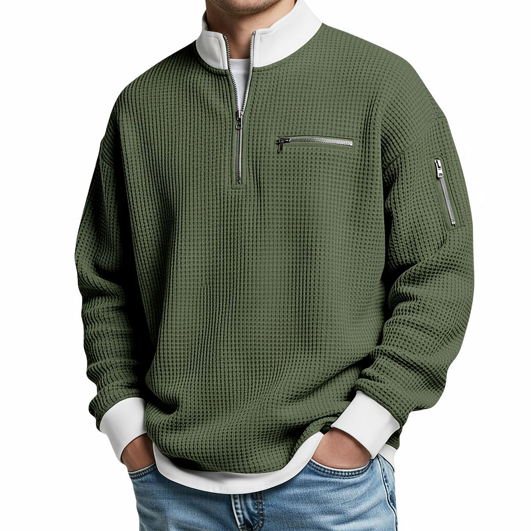 Jose - Maglione Elegante In Maglia Con Mezza Zip