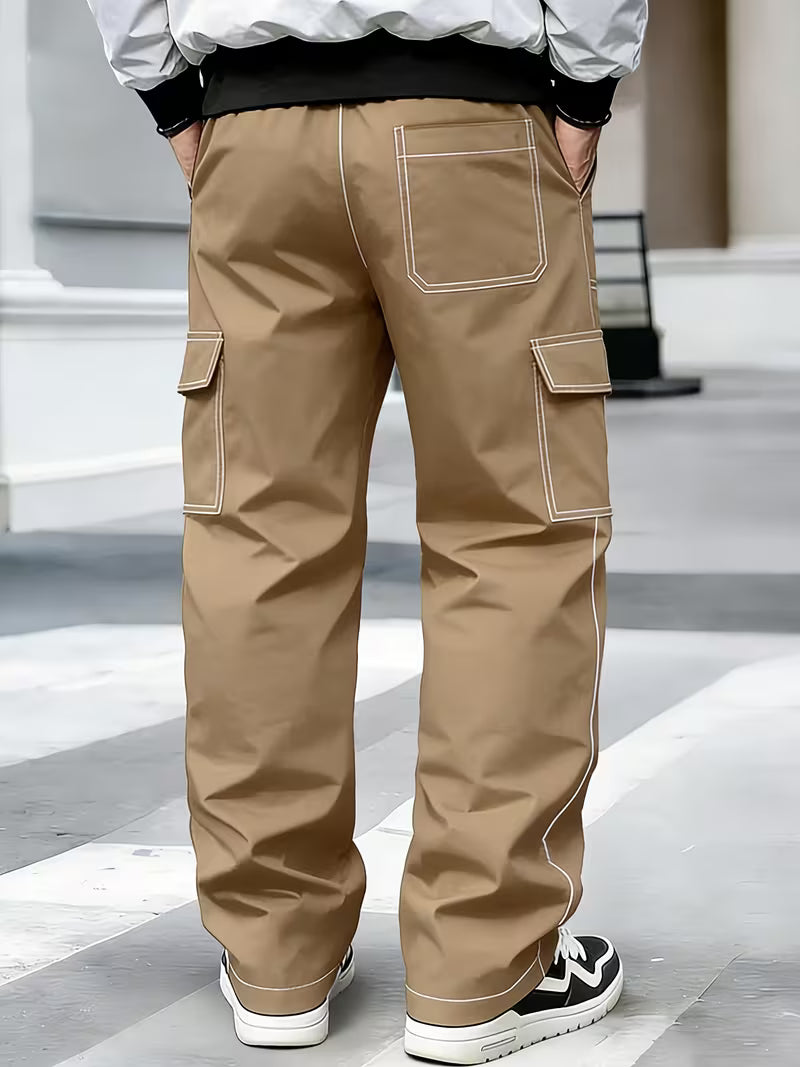 Jamein - Pantaloni Cargo Con Cuciture a Contrasto