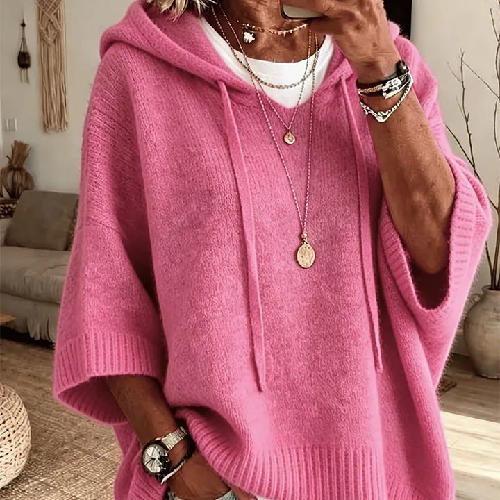 Kinala - Felpa con cappuccio oversize in maglia con cordoncino
