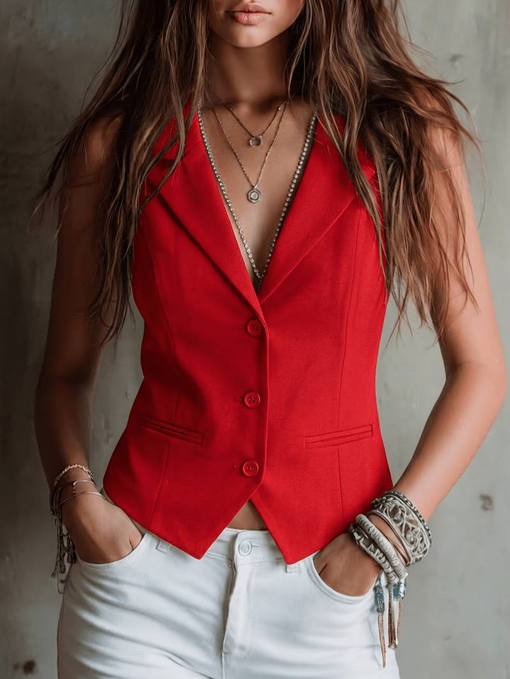 Arden - Elegante Gilet Da Completo Con Tasche