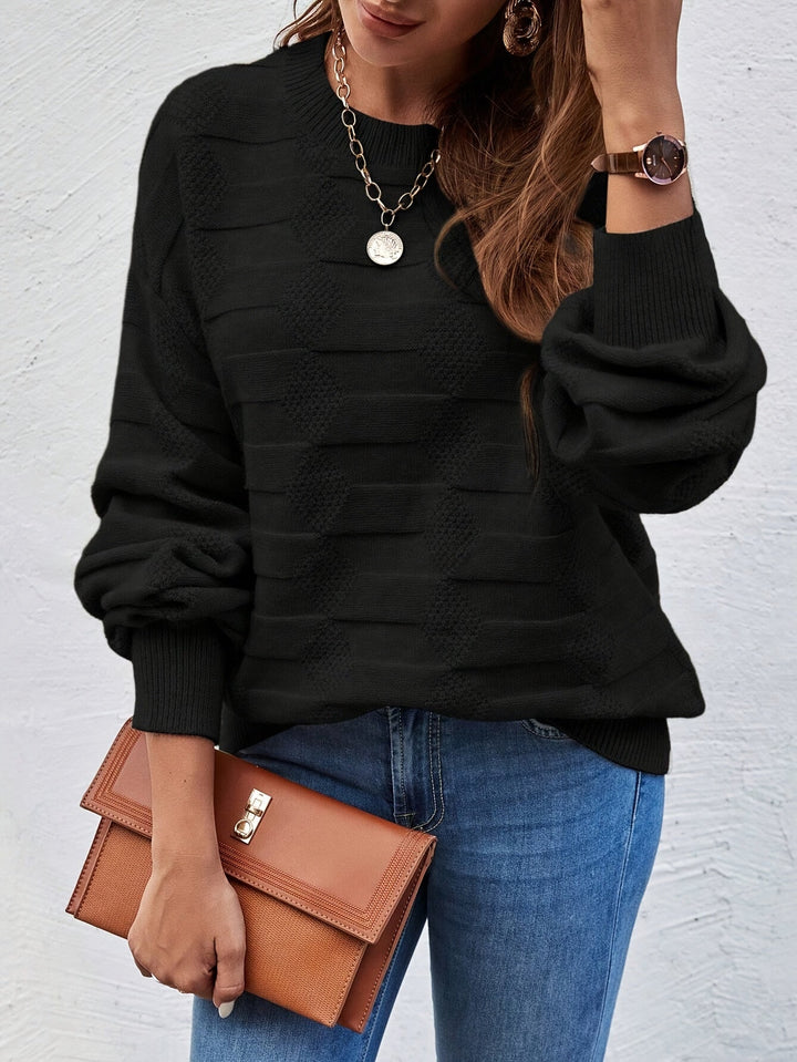 Annastina - Maglione Casual a Maniche Lunghe Con Collo Rotondo