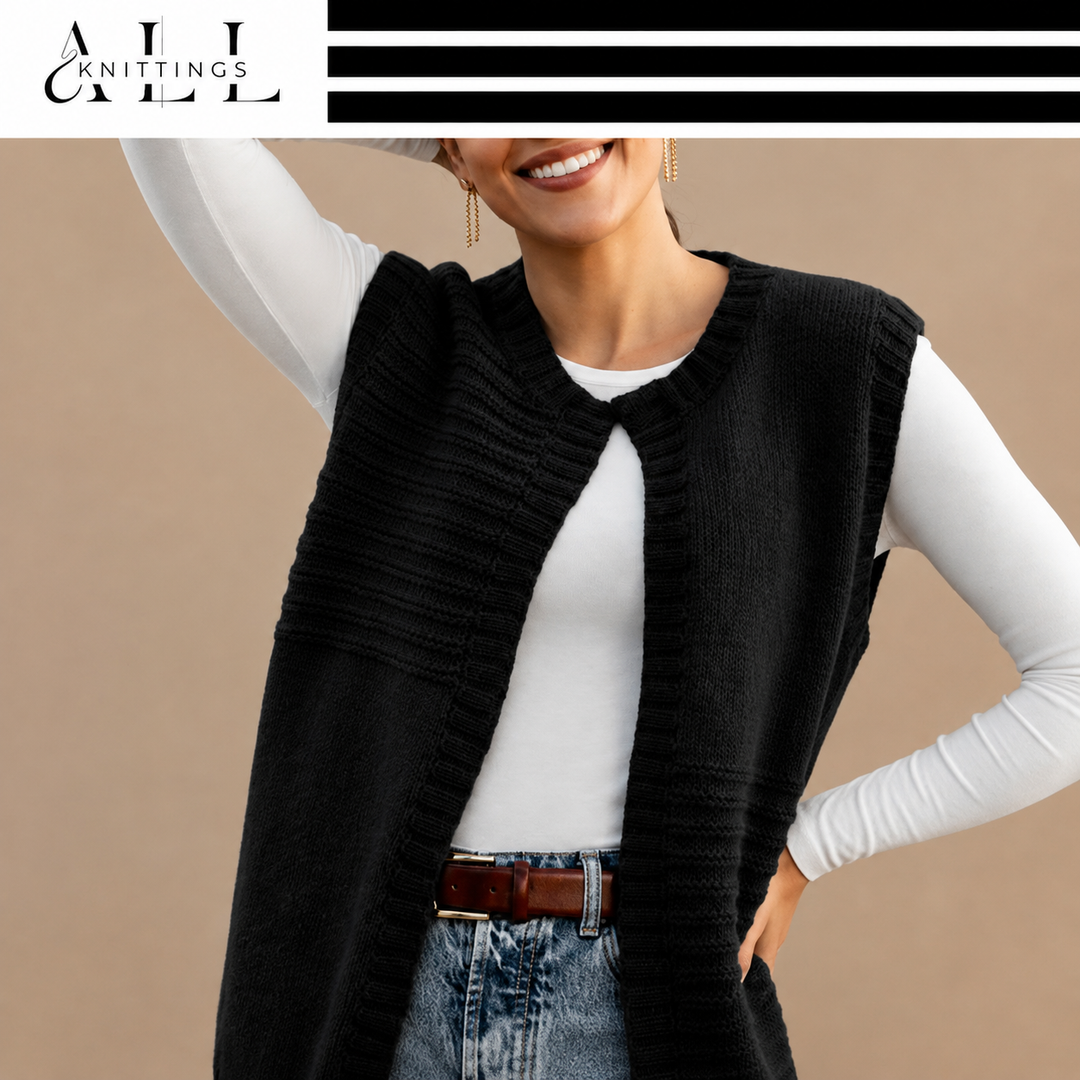 Lizzy - Gilet Senza Maniche Con Scollo Rotondo Ideale Per Guarda a Strati