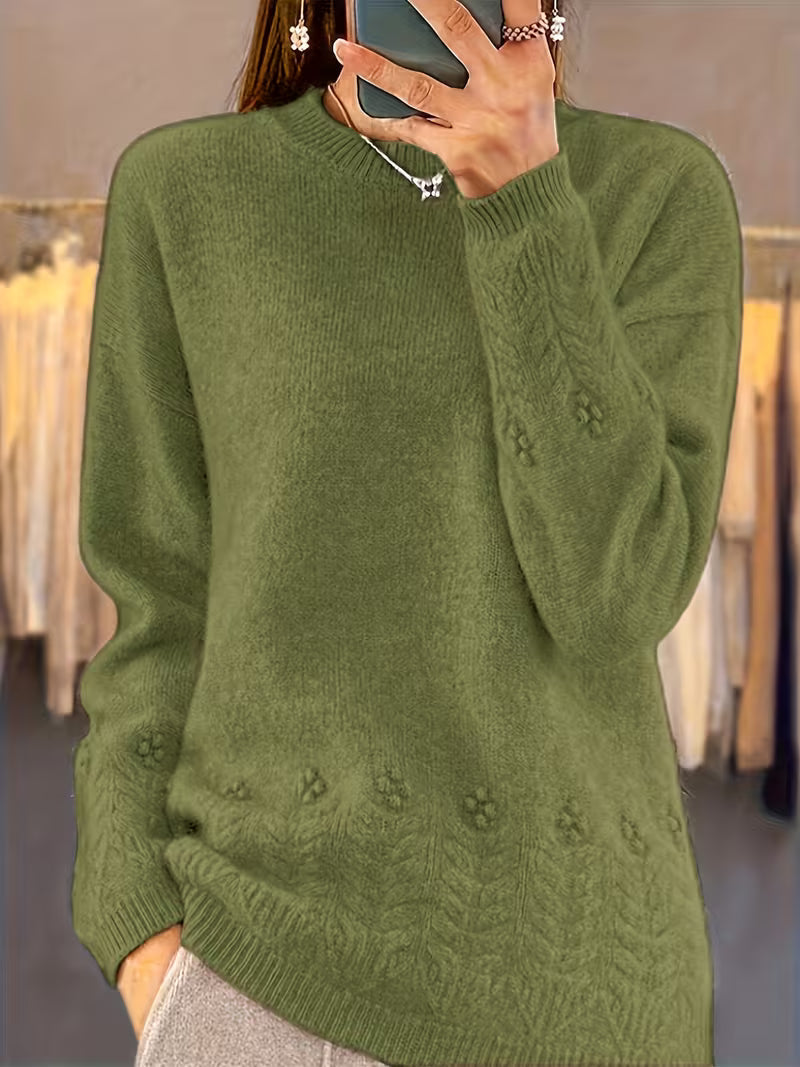 Ghizala - Maglione a Girocollo in Maglia a Motivi Floreali