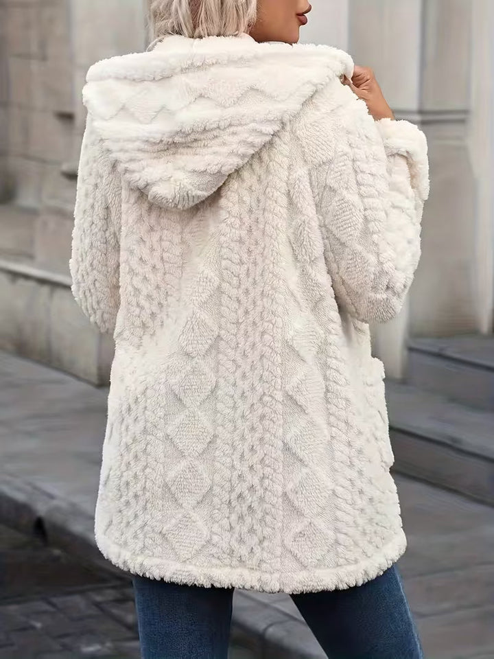 Elima - Cardigan Con Cappuccio, Fodera in Peluche Su Entrambi I Lati E Chiusura Con Cerniera