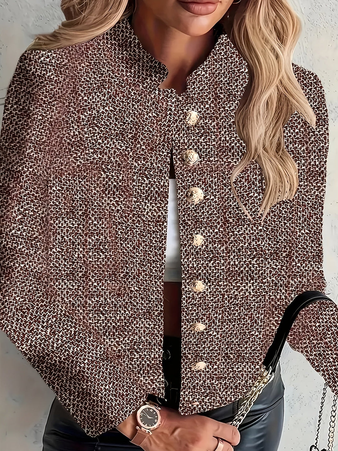 Aruzhan - Elegante Blazer a Maniche Lunghe Con Bottoni
