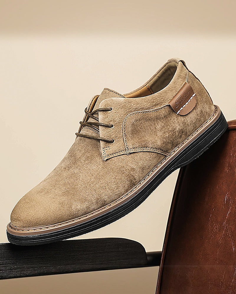 Erling - Scarpe Stringate in Pelle Scamosciata Con Cuciture a Contrasto