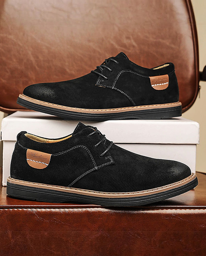 Erling - Scarpe Stringate in Pelle Scamosciata Con Cuciture a Contrasto
