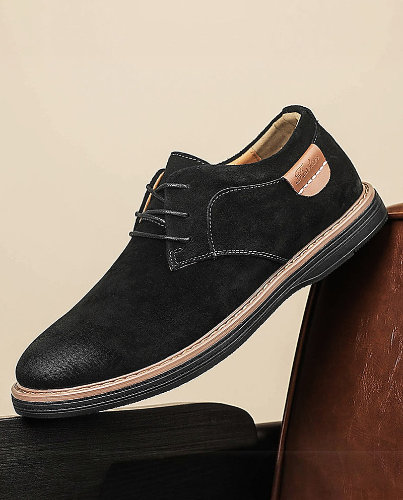Erling - Scarpe Stringate in Pelle Scamosciata Con Cuciture a Contrasto