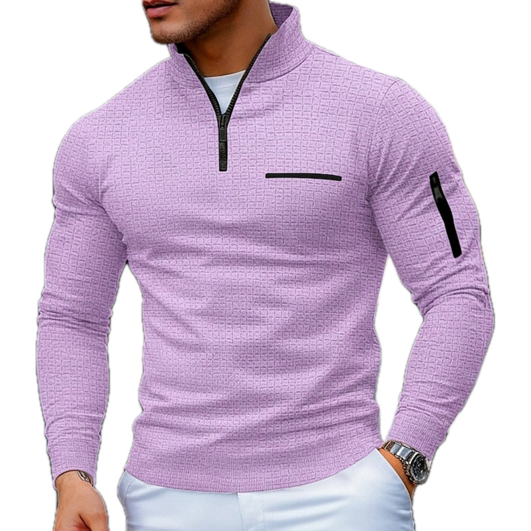 Morkan - Maglione Con Zip a Un Quarto E Lavorazione a Rilievo