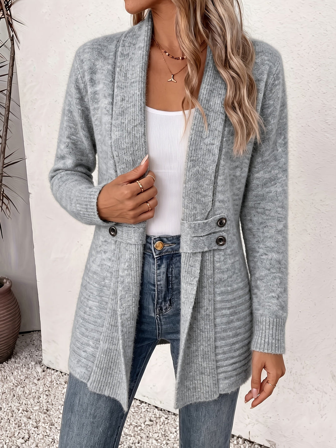 Linsey - Elegante Cardigan Con Apertura Frontale
