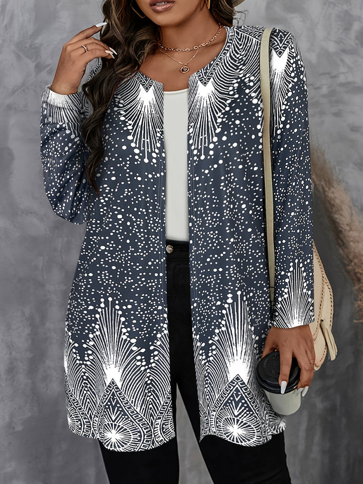 Joalyne - Cardigan Casual Con Motivo a Pois E Righe