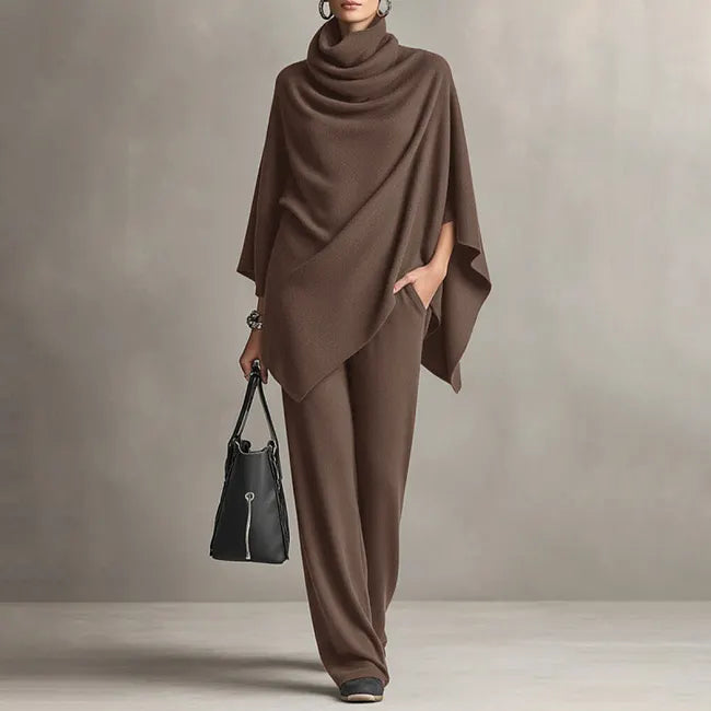 Deidraa - Set Composto Da Mantella Con Collo a Cappuccio E Pantaloni a Gamba Larga