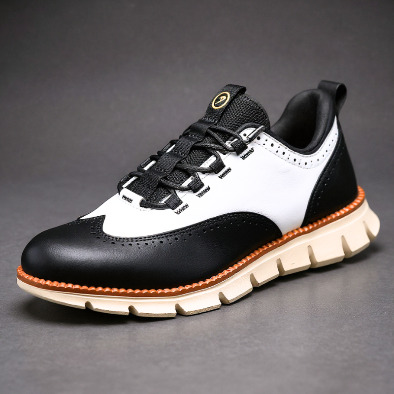 Heijnen - Scarpe da Ginnastica Brogue in Pelle Con Punta ad Ala