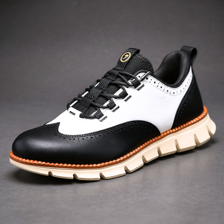 Heijnen - Scarpe da Ginnastica Brogue in Pelle Con Punta ad Ala