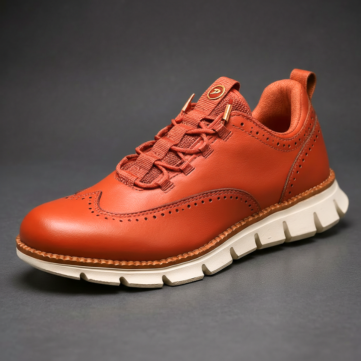 Heijnen - Scarpe da Ginnastica Brogue in Pelle Con Punta ad Ala