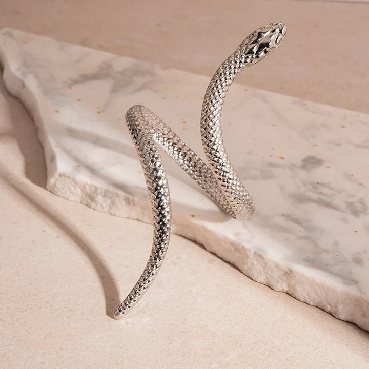 Zevella - Set Composto Da Bracciale E Anello Con Motivo a Serpente Scolpito