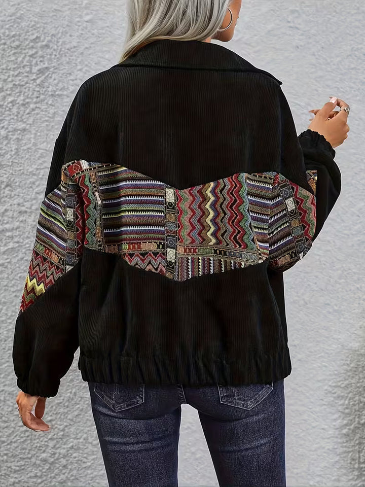 Denyque - Giacca Con Patchwork Geometrico Multicolore e Revers
