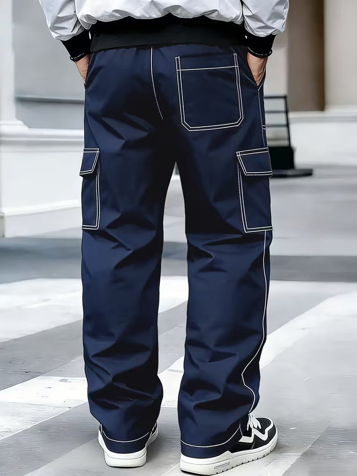 Jamein - Pantaloni Cargo Con Cuciture a Contrasto