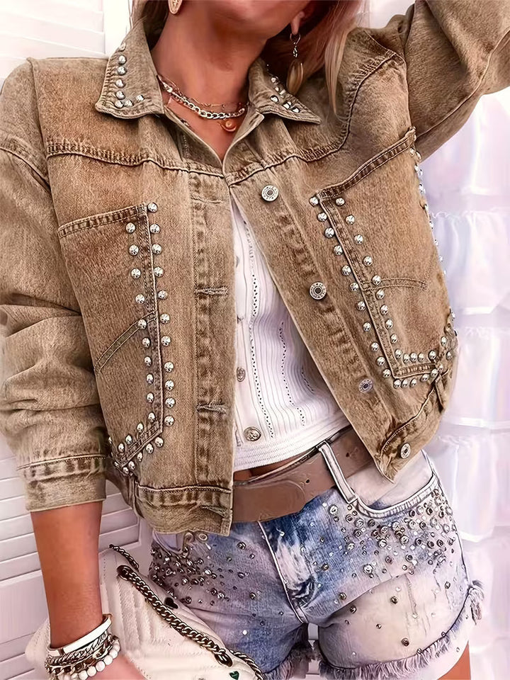 Lieana - Giacca in Denim Con Bottoni E Borchie